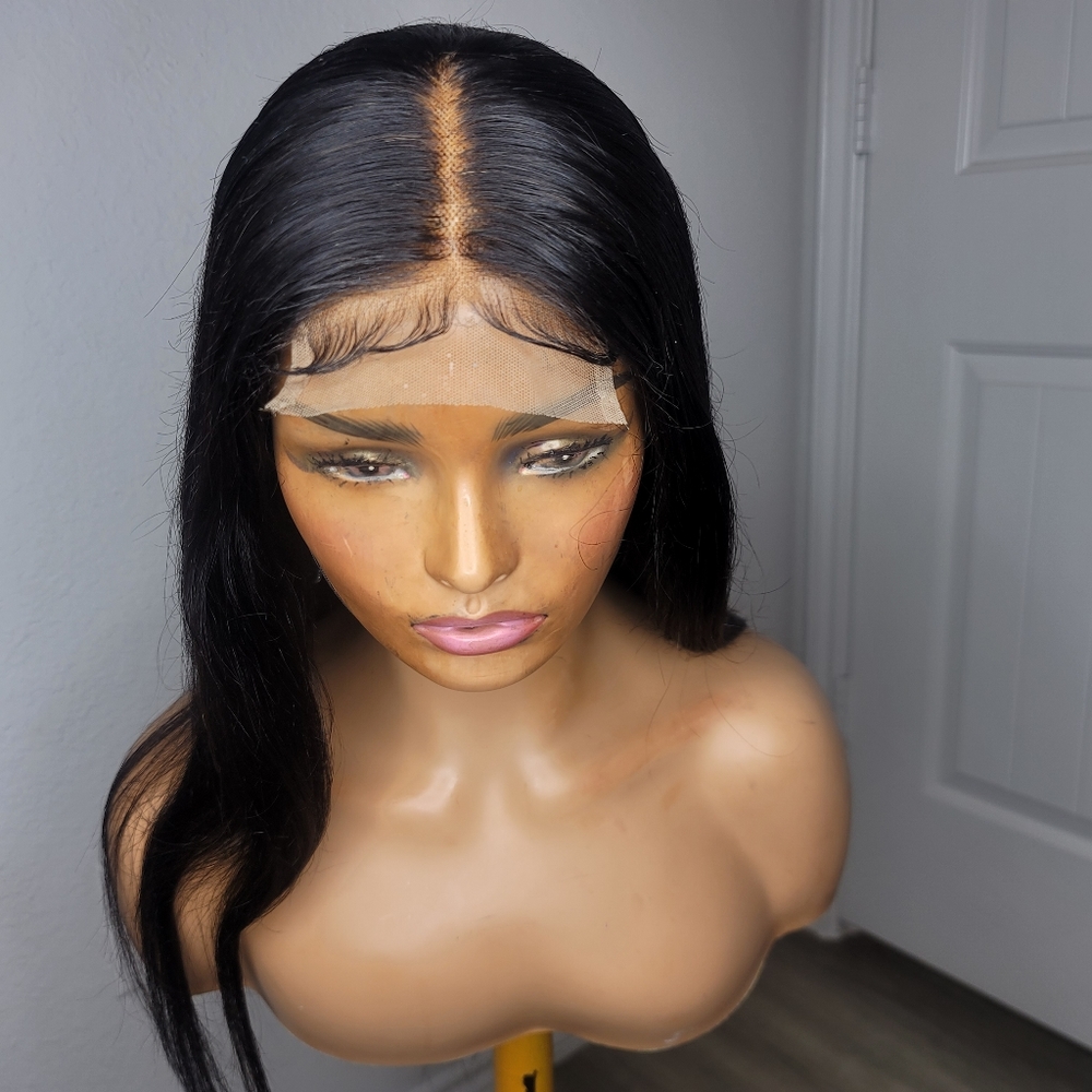 Natural straight bleach knot human hair
